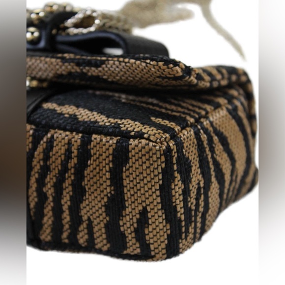 Christian Louboutin Womens One Strap Tiger Panama Sweety Charity Handbag Brown - Picture 8 of 17